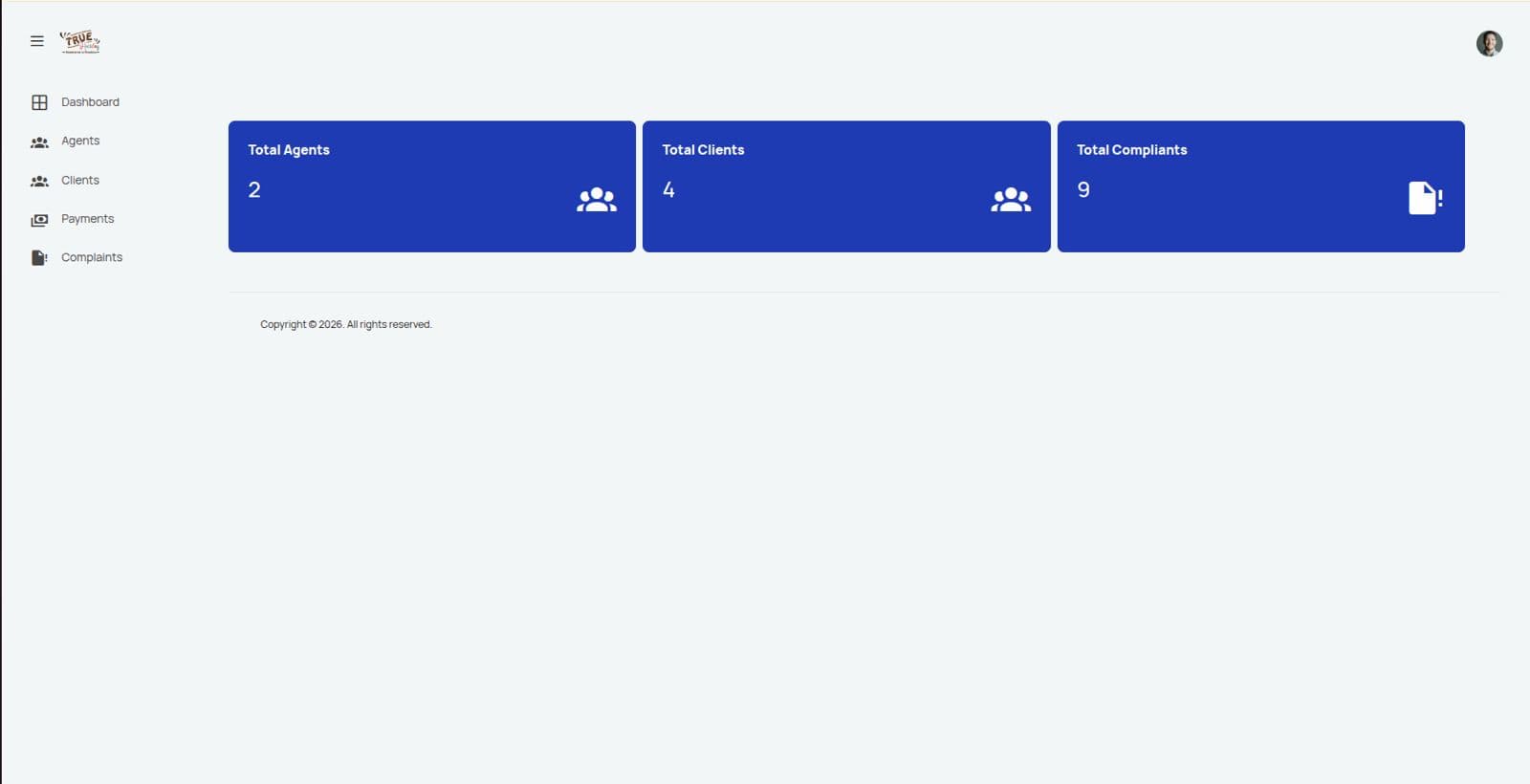 True Holiday Admin Dashboard screenshot 2