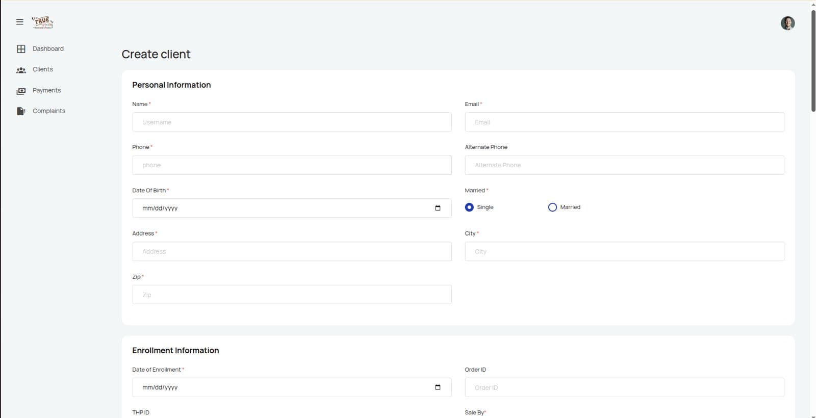 True Holiday Admin Dashboard
